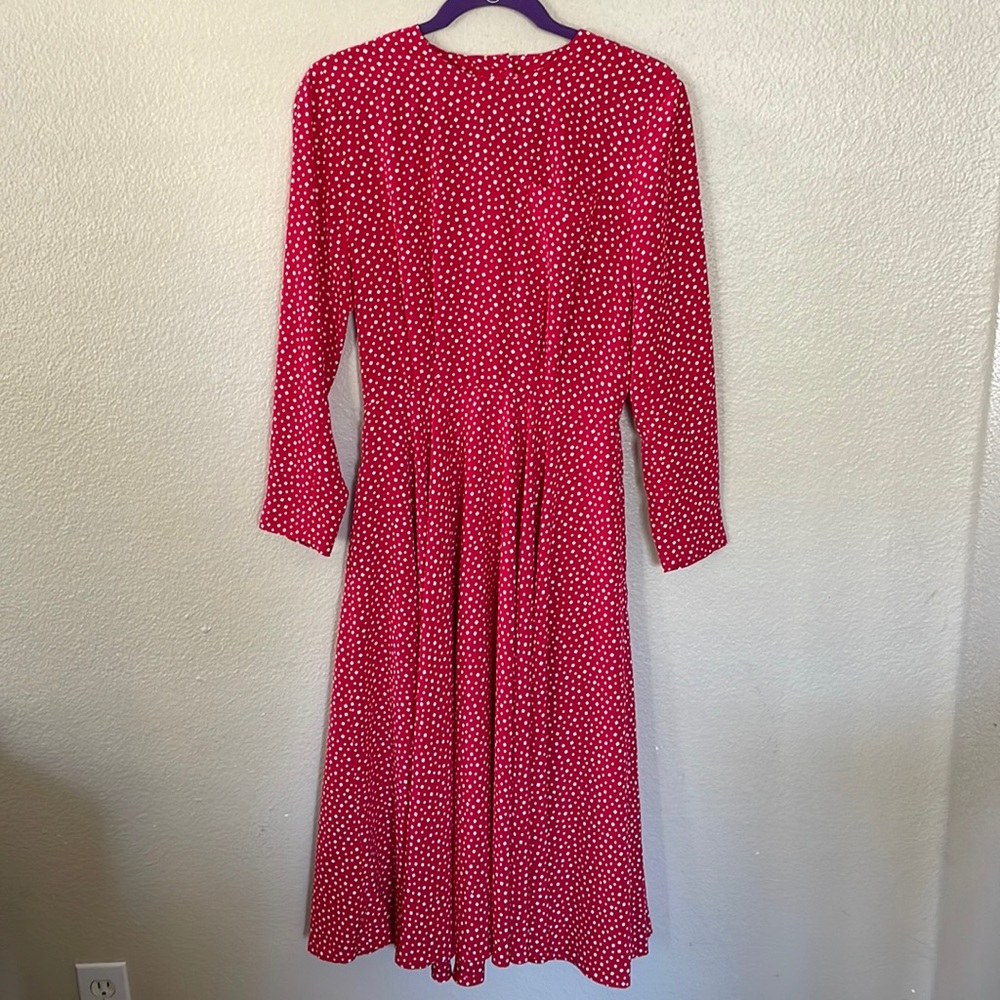 Liz Claiborne vintage red and and white square midi dress Size 8P
